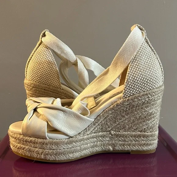 Cole Haan Cloudfeel Hampton Wedge Jute Heel Leather Sandals - Picture 13 of 16